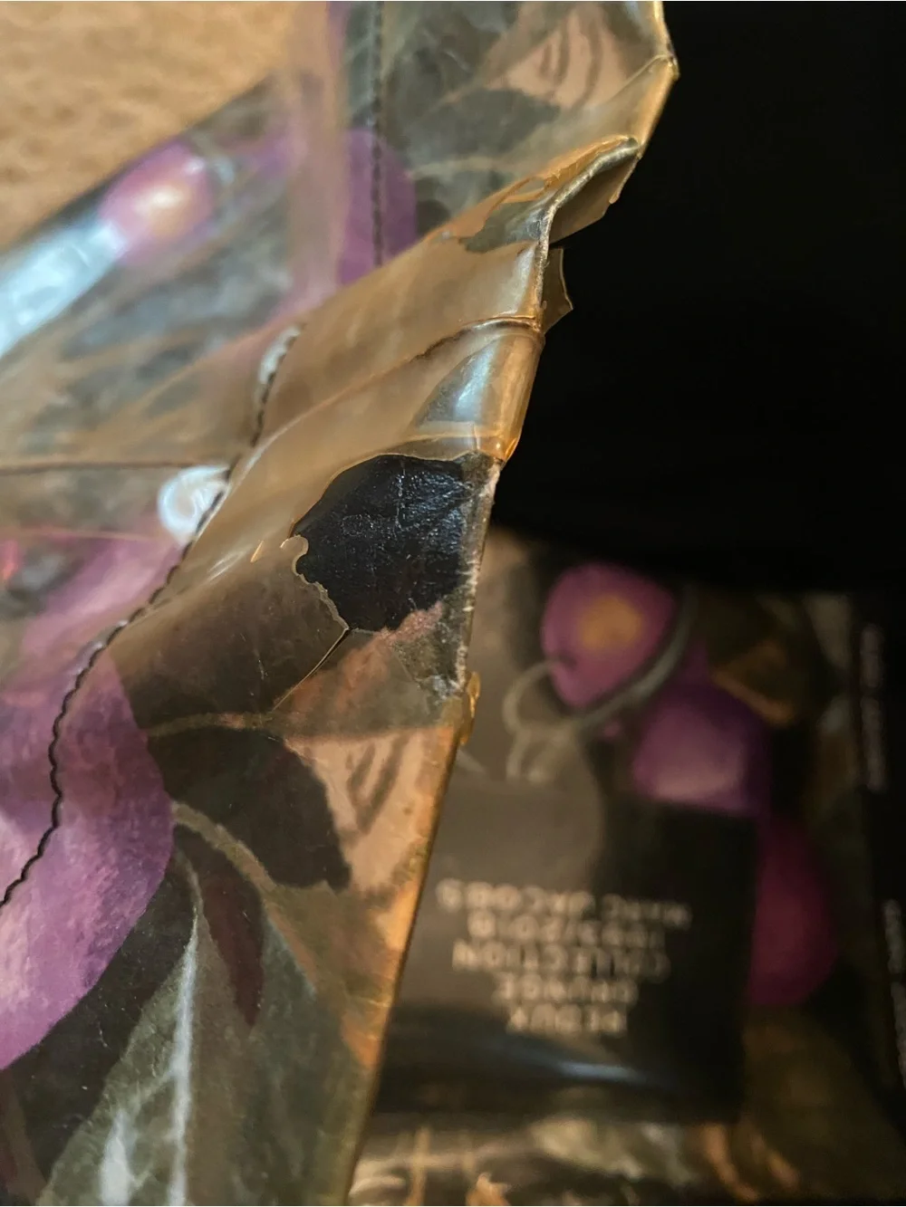 Marc Jacobs Redux Grunge Collection Purple Plums Clear Large Tote